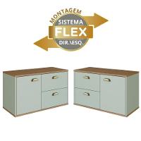 Gabinete Suspenso 01 Porta 2 Gavetas 80 Cm Mdf Livia Freijo Moscatel Faem Freijo Moscatel - 6