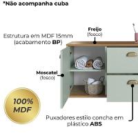 Gabinete Suspenso 01 Porta 2 Gavetas 80 Cm Mdf Livia Freijo Moscatel Faem Freijo Moscatel - 7