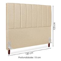 Cabeceira Queen 160 Cm Com Frame Carla Linho Bege Artte Bege - 3