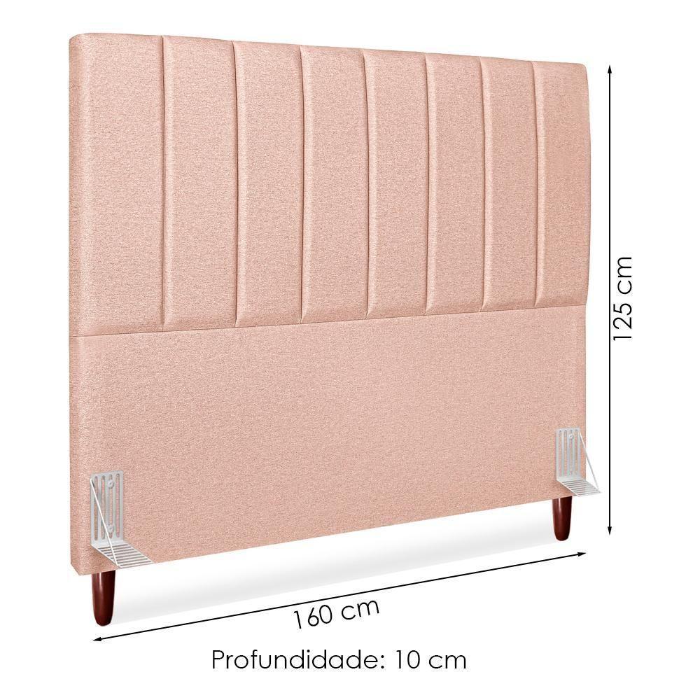 Cabeceira Queen 160 Cm Com Frame Carla Linho Rose Artte Rose - 3