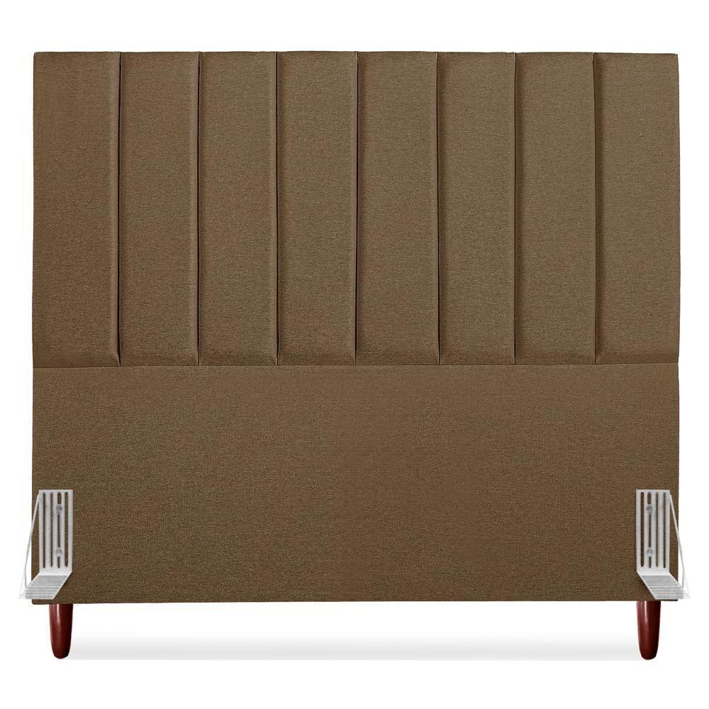 Cabeceira Queen 160 Cm Com Frame Carla Linho Marrom Artte Marrom - 5