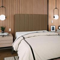 Cabeceira Queen 160 Cm Com Frame Carla Linho Marrom Artte Marrom - 8
