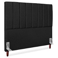 Cabeceira Casal 140 Cm Com Frame Carla Linho Preto Artte Preto - 1