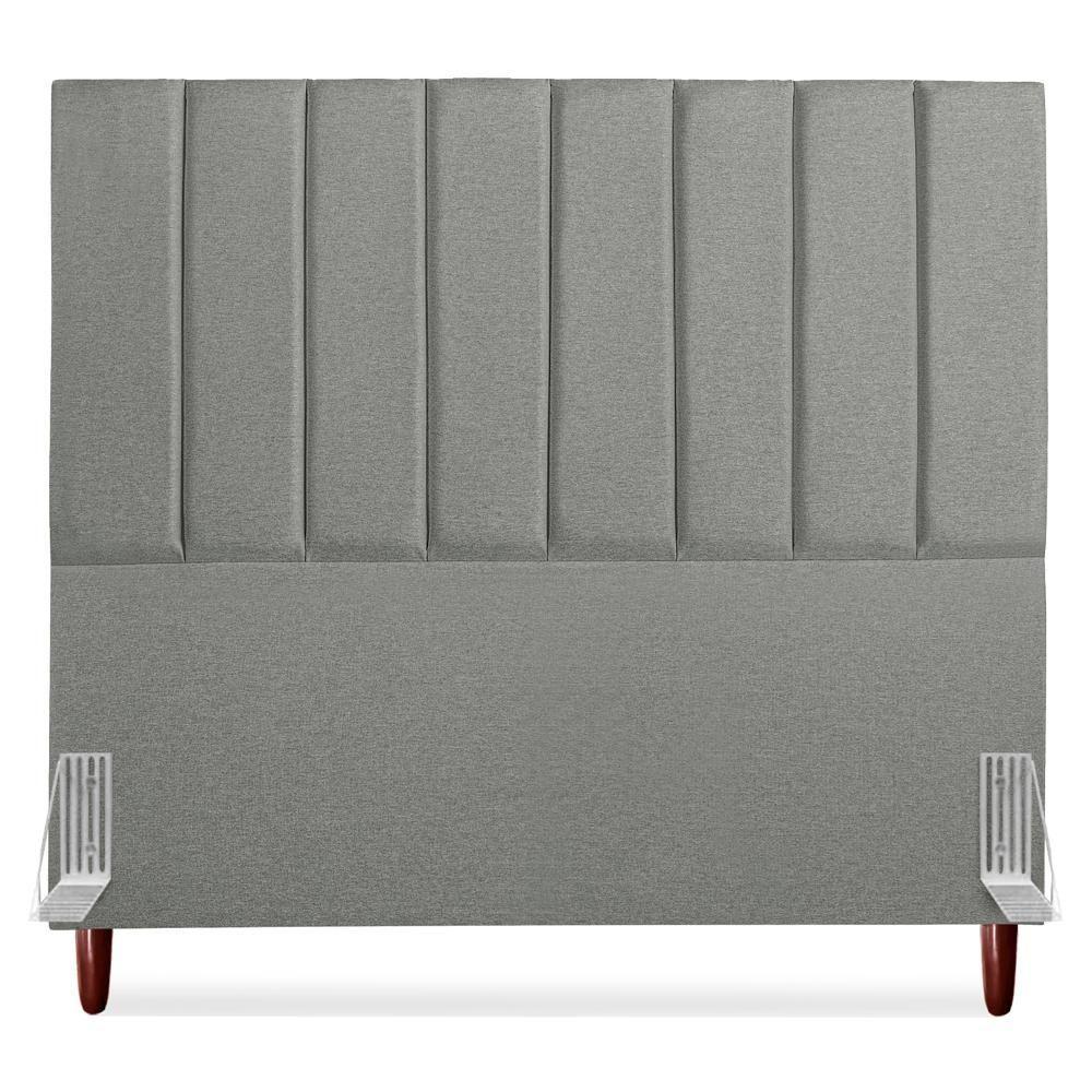 Cabeceira Queen 160 Cm Com Frame Carla Linho Cinza Escuro Artte Cinza Escuro - 6