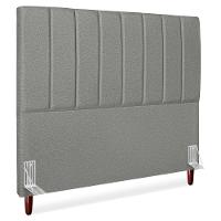 Cabeceira Queen 160 Cm Com Frame Carla Linho Cinza Escuro Artte Cinza Escuro - 1