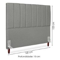 Cabeceira Queen 160 Cm Com Frame Carla Linho Cinza Escuro Artte Cinza Escuro
