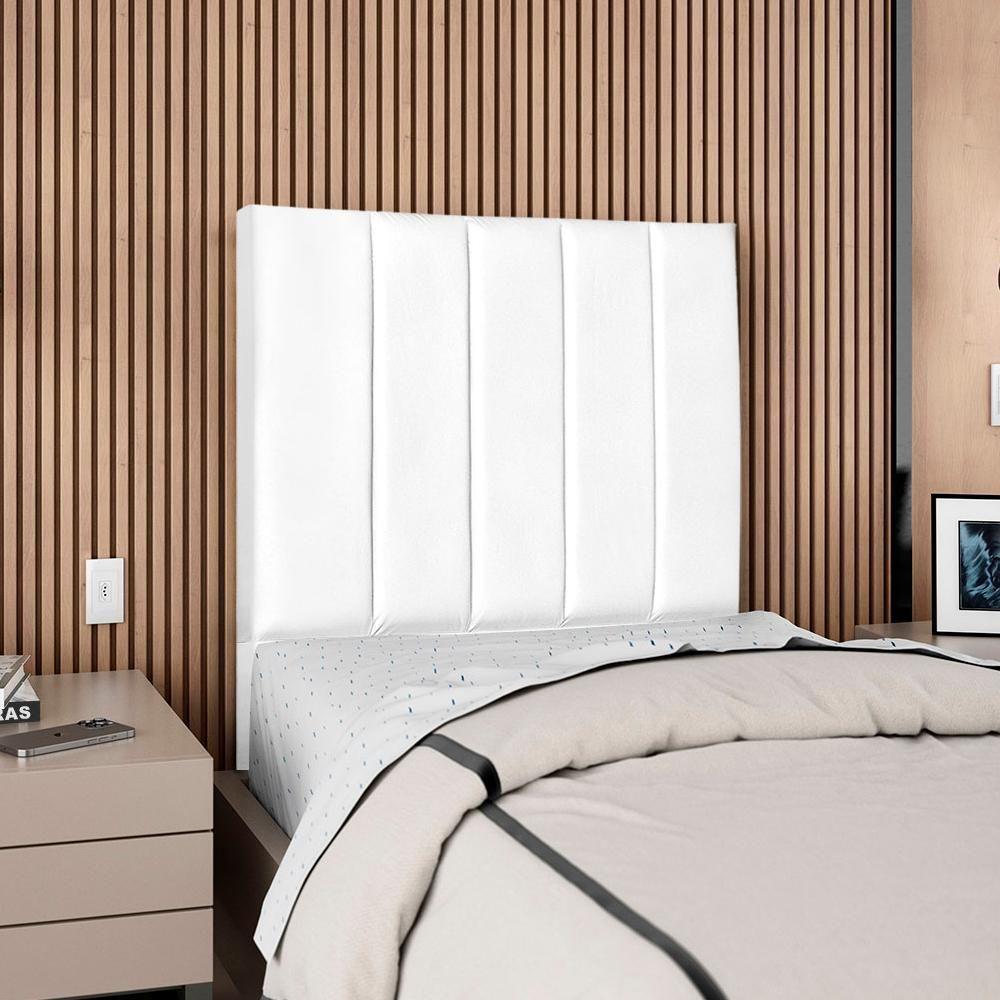 Cabeceira Solteiro 90 Cm Com Frame Carla Corino Branco Artte Branco - 2