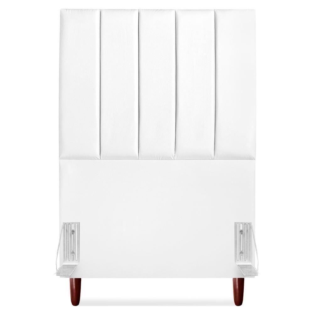 Cabeceira Solteiro 90 Cm Com Frame Carla Corino Branco Artte Branco - 5
