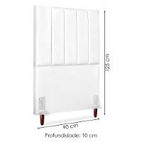 Cabeceira Solteiro 90 Cm Com Frame Carla Corino Branco Artte Branco - 3