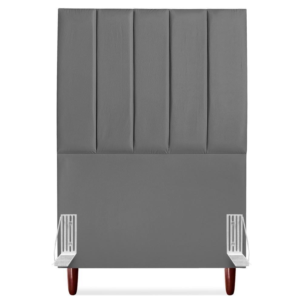 Cabeceira Solteiro 100 Cm Com Frame Carla Corino Cinza Artte Cinza - 5
