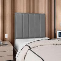 Cabeceira Solteiro 100 Cm Com Frame Carla Corino Cinza Artte Cinza - 2