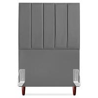 Cabeceira Solteiro 100 Cm Com Frame Carla Corino Cinza Artte Cinza - 5