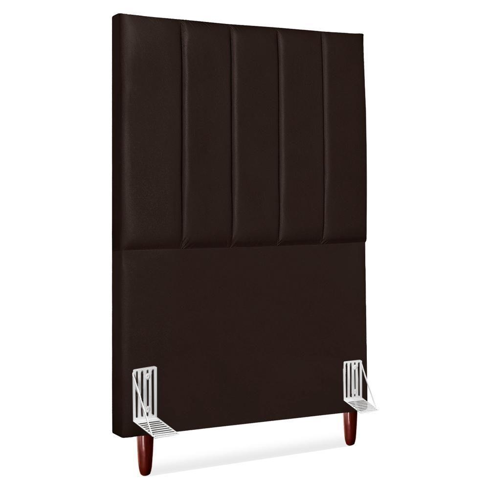 Cabeceira Solteiro 90 Cm Com Frame Carla Corino Marrom Artte Marrom - 1