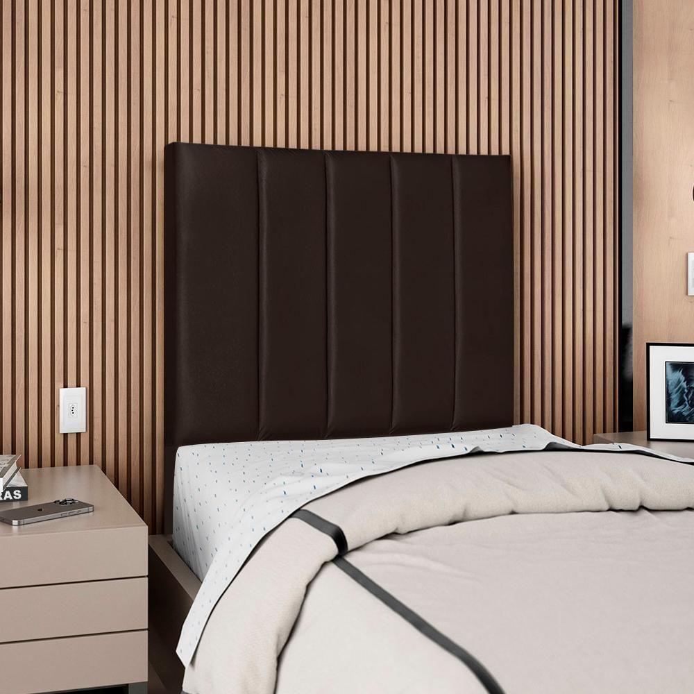 Cabeceira Solteiro 90 Cm Com Frame Carla Corino Marrom Artte Marrom - 2