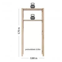 Estante Para Livros C/ Prateleira Dupla Nicho Grande Pinus