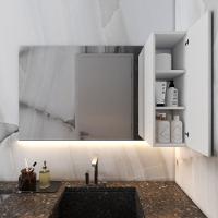 Estante Com Nichos Em Mdp Branco Aparador Suspenso P/ Livros - 6