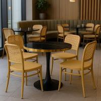 Conjunto Mesa De Jantar Redonda Majestic 70cm Preta Com 4 Cadeiras Roma - Nude - 2