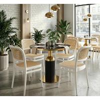 Conjunto Mesa De Jantar Redonda Imperial 70cm Preta Com 4 Cadeiras Roma - Branco - 2