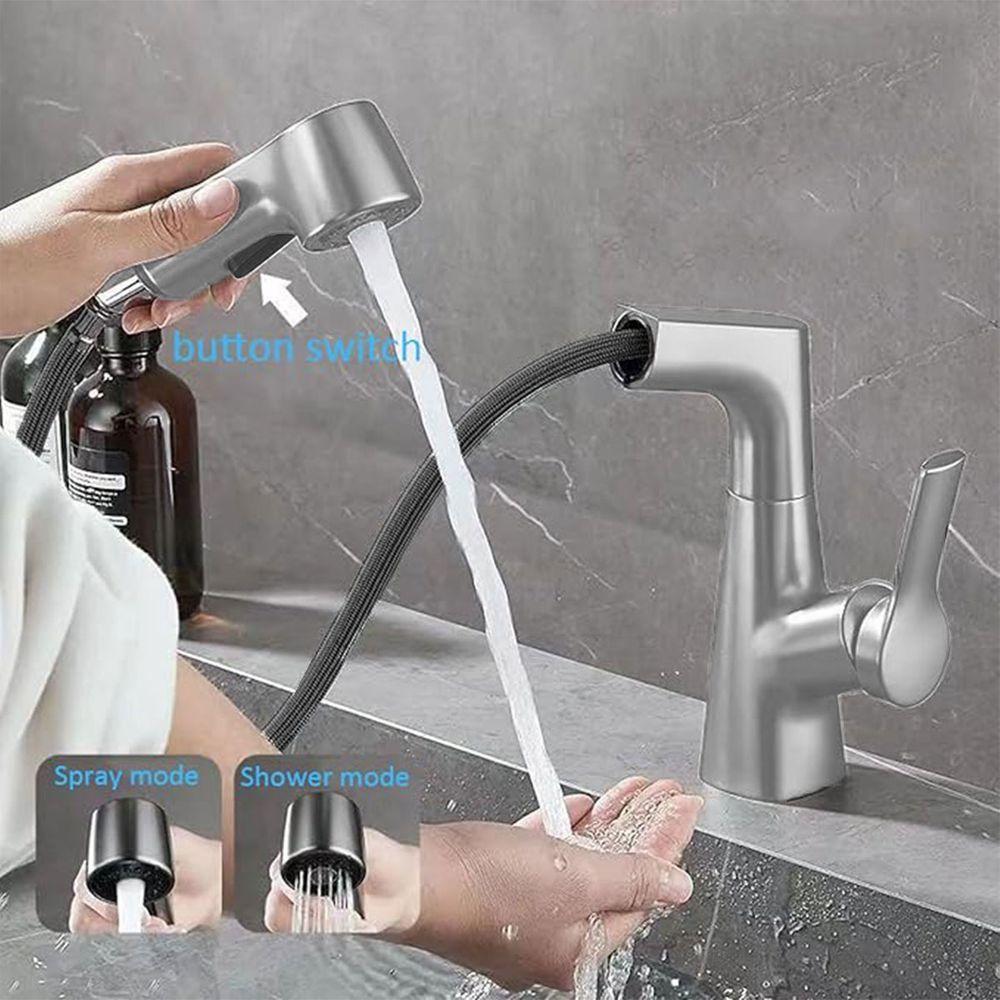 Torneira Extensivel Gourmet Cozinha Banheiro Pia Mesa Bancada Ducha Dois Jatos Articulada Moderno Sofisticado Luxo - 5