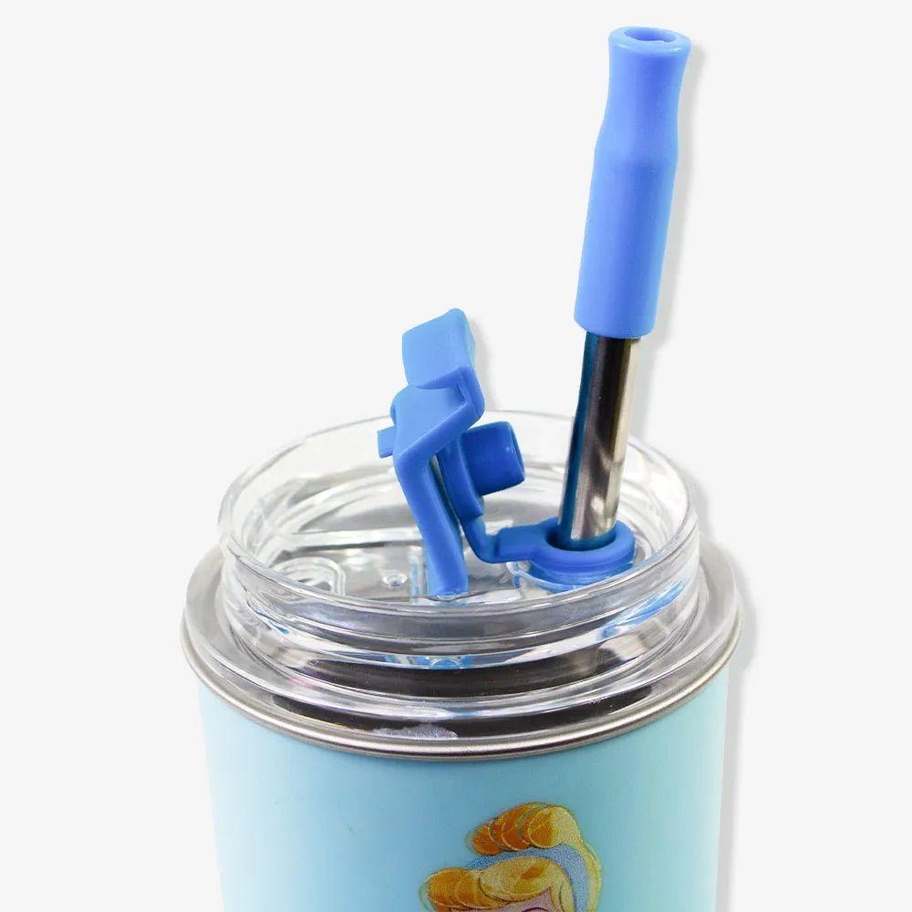 Copo Neo Térmico Tampa Canudo 300ml Cinderela - 3