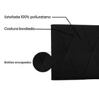 Painel Cama King Serena Spz 195cm Suede - Adj Decor Cor Preto-1105
