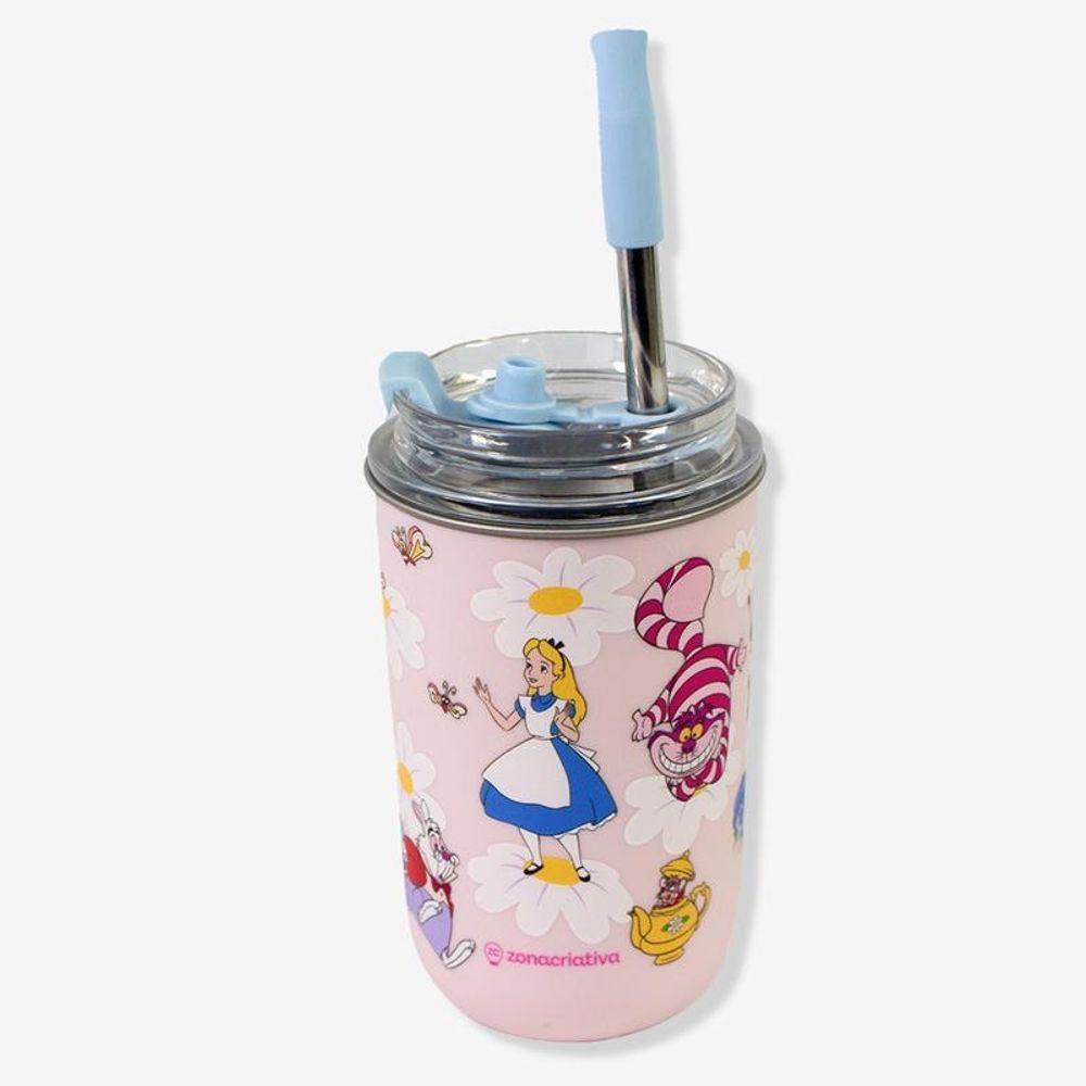 Copo Neo Térmico Tampa Canudo 300ml Alice - 1