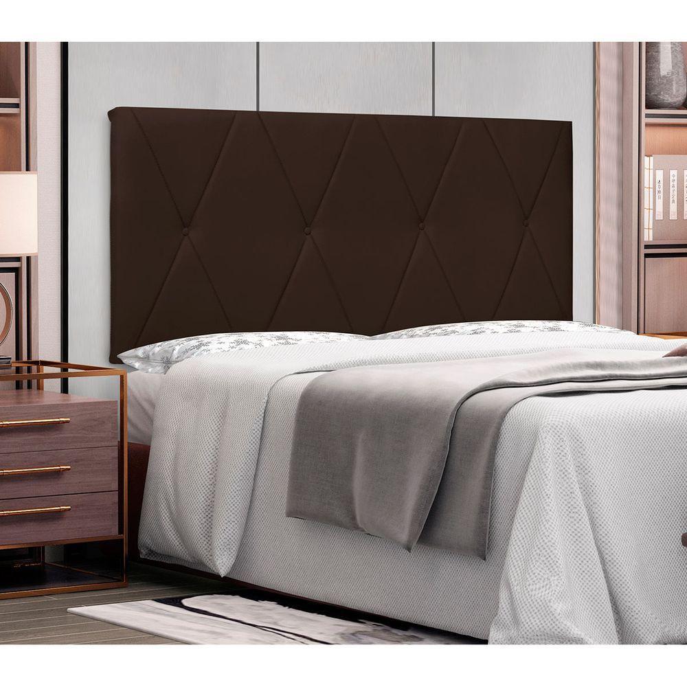 Painel Cama King Serena Spz 195cm Suede - Adj Decor Cor Marrom-1102 - 2
