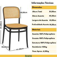 Conjunto Mesa De Jantar Redonda Imperial 70cm Preta Com 4 Cadeiras Roma - Preto - 8