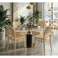 Conjunto Mesa De Jantar Redonda Imperial 70cm Preta Com 4 Cadeiras Roma - Nude - 9