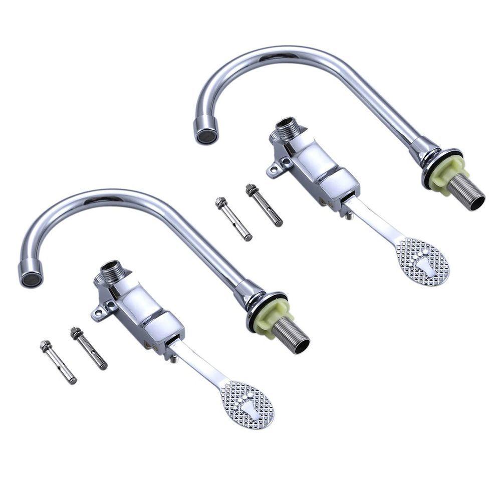 Torneira Valvula Com Pedal Kit 2 Uni Acionamento Sem Maos Banheiro Hospital Clinica Higienico Laboratorio Multiuso - 1