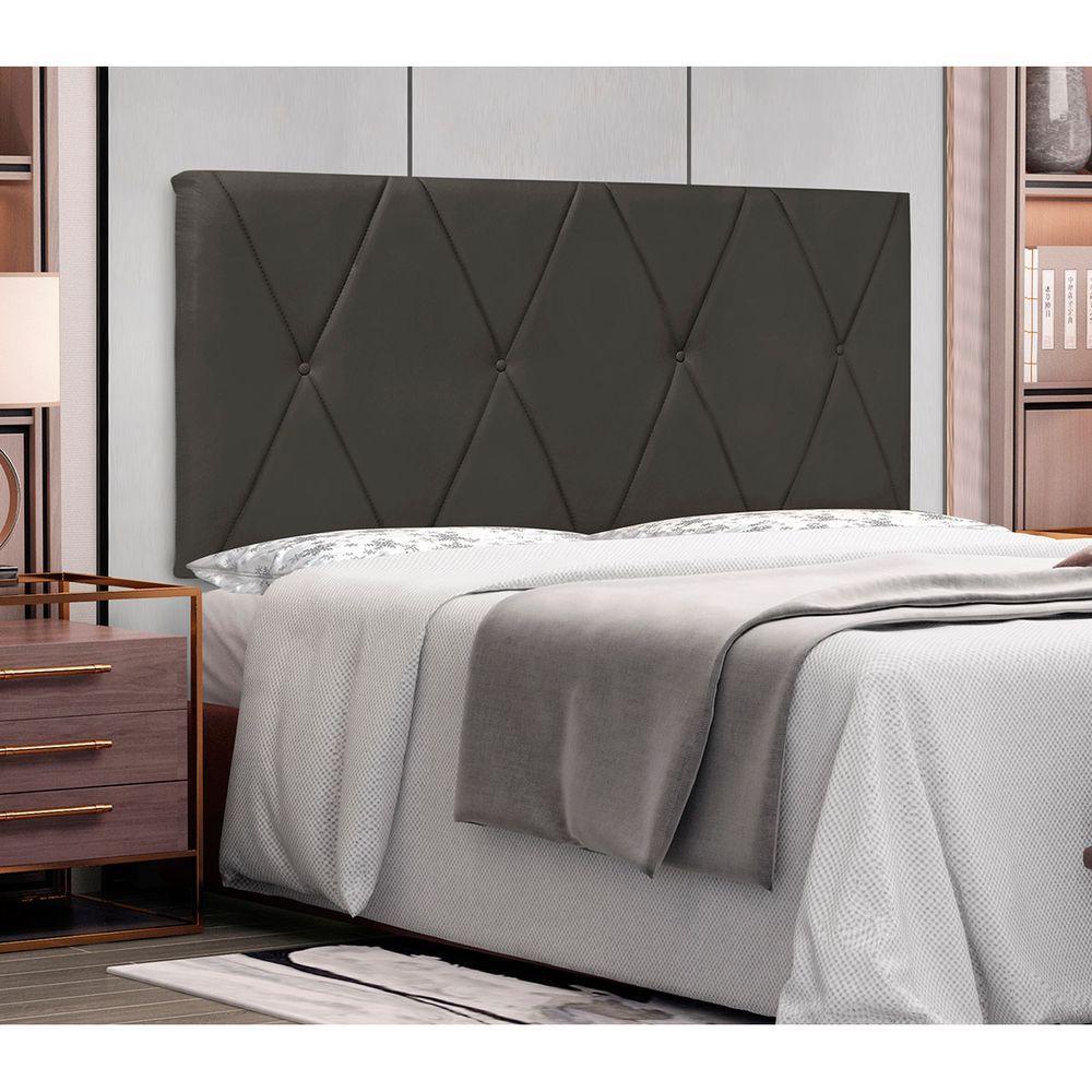 Painel Cama Queen Serena Spz 160cm Suede - Adj Decor Cor Cinza-1104 - 2