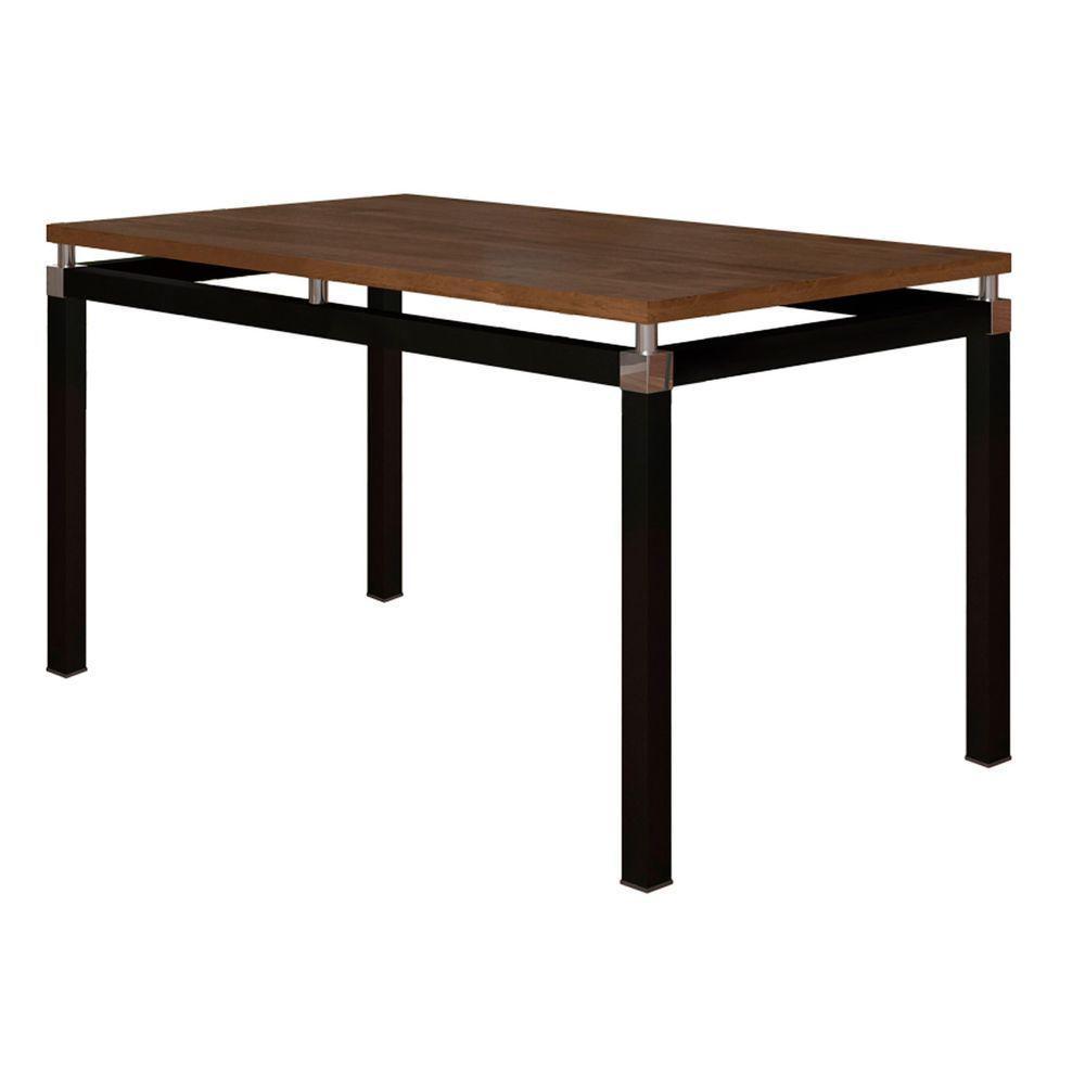 Conjunto De Mesa Malva Com 6 Cadeiras 151 Tampo Bp 136cm Cor Sf Preto Assento Cedro - 3