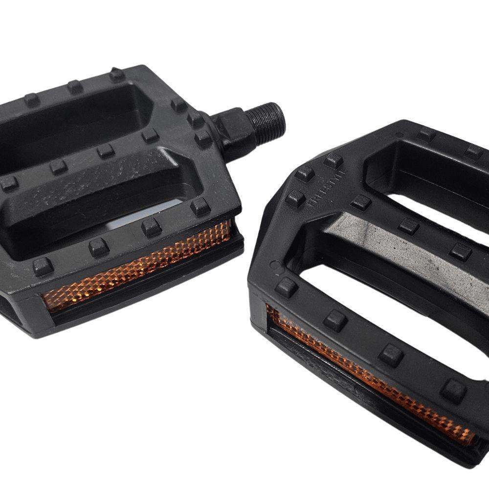 Par Pedal Nylon Plataforma Bike Rosca Grossa 9-16 Com Refletor - 1