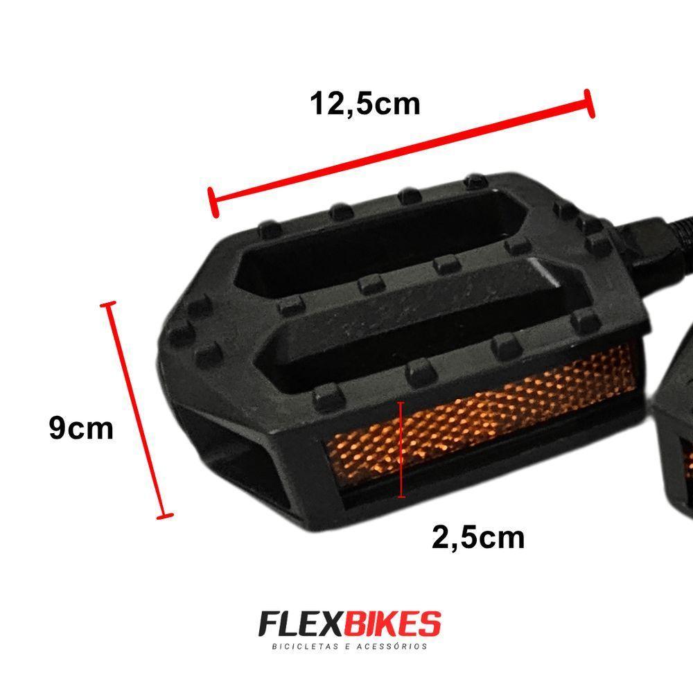 Par Pedal Nylon Plataforma Bike Rosca Grossa 9-16 Com Refletor - 7