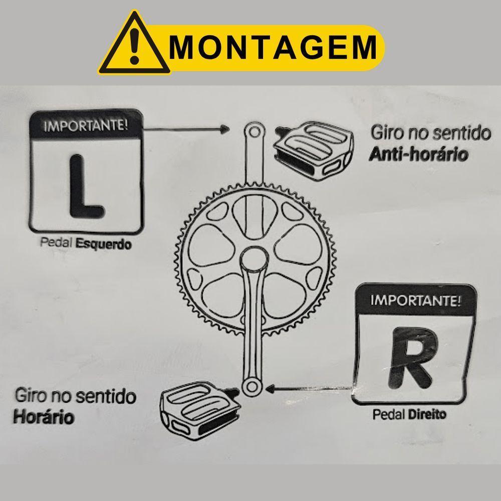 Par Pedal Nylon Plataforma Bike Rosca Grossa 9-16 Com Refletor - 8