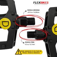 Par Pedal Nylon Plataforma Bike Rosca Grossa 9-16 Com Refletor - 3