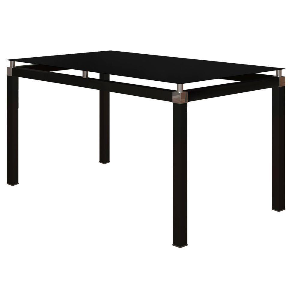 Conjunto Mesa De Jantar Com 6 Cadeiras 258 Malva Tampo Vidro 140cm Sf Preto Assento Grafiato - Combo Stock - 3
