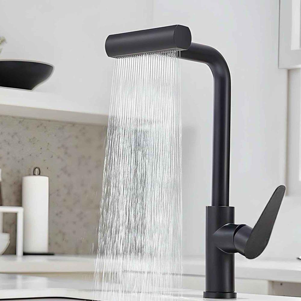 Torneira De Cozinha Gourmet Monocomando Luxo Com Ducha Spray Tripla Função Misturador Giratória Moderna Quente Fria - 2