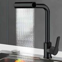 Torneira De Cozinha Gourmet Monocomando Luxo Com Ducha Spray Tripla Função Misturador Giratória Moderna Quente Fria - 5