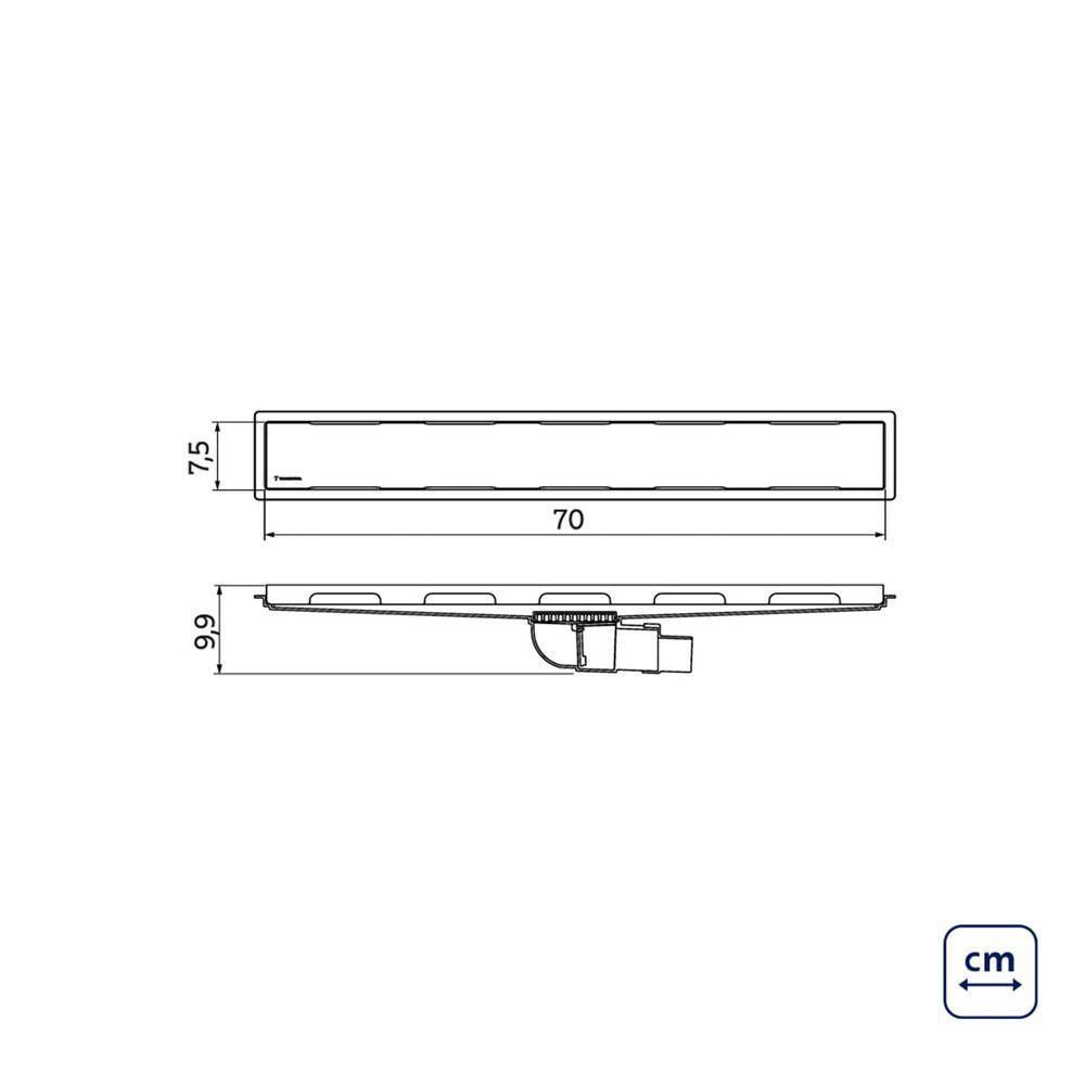 Ralo Neo Tramontina Slim Com Tampa Em Aço Inox 70x7,5 Cm - 5