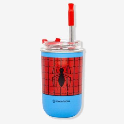 Copo Neo Térmico Tampa Canudo 300ml Homem Aranha
