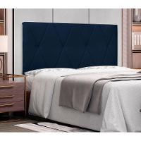 Painel Cama Queen Serena Spz 160cm Suede - Adj Decor Cor Azulmarinho-1103 - 2