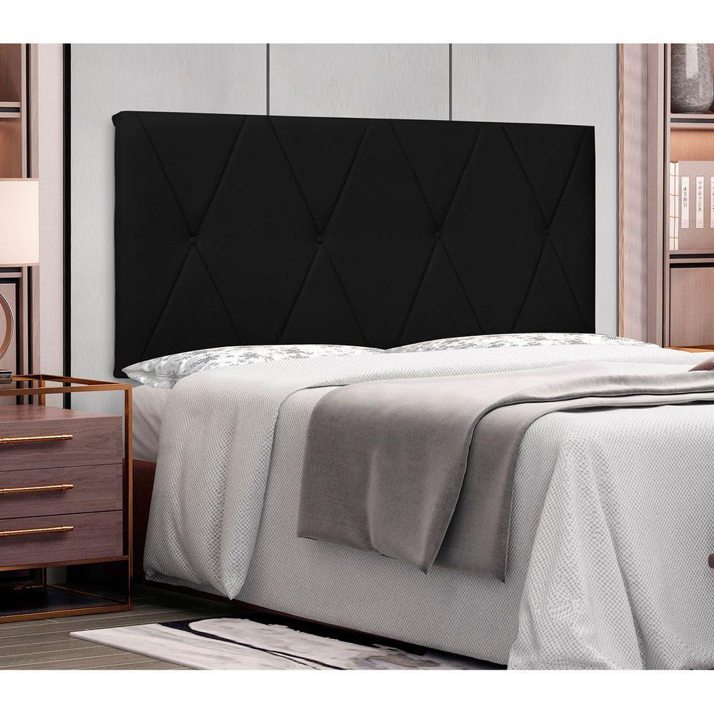 Painel Cama Queen Serena Spz 160cm Suede - Adj Decor Cor Preto-1105 - 2