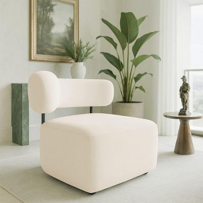 Poltrona Decorativa Orgânica Mariana Bouclê Ferro Preto Cor Cinza