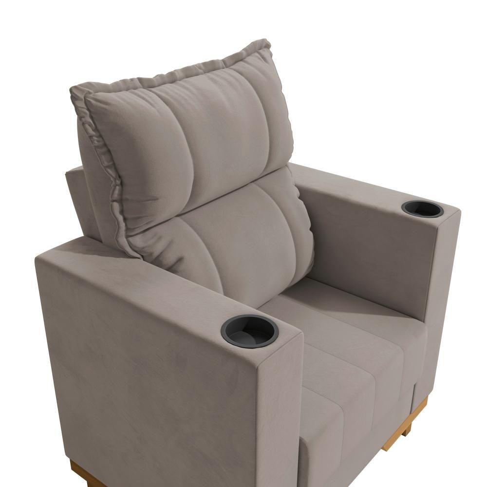 Poltrona Reclinável Kappesberg Florenza Veludo Cinza - 5