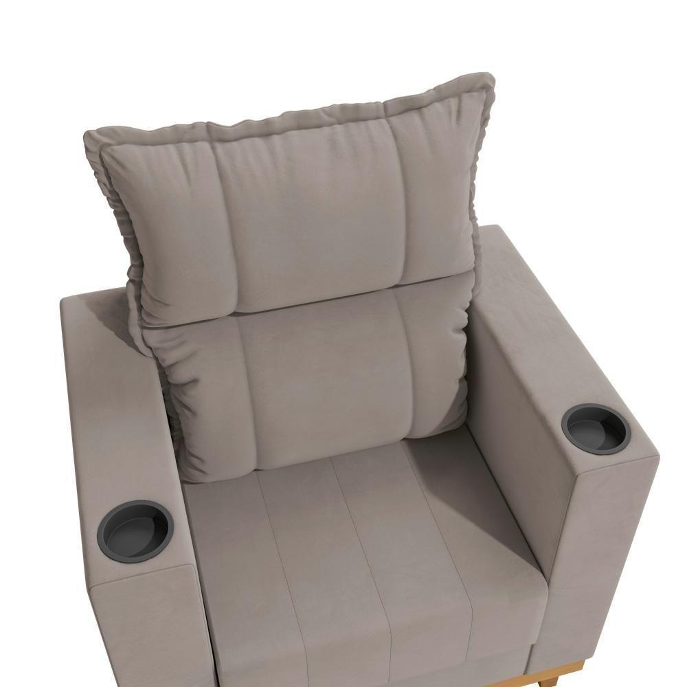 Poltrona Reclinável Kappesberg Florenza Veludo Cinza - 6