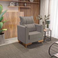 Poltrona Reclinável Kappesberg Florenza Veludo Cinza - 1