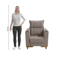 Poltrona Reclinável Kappesberg Florenza Veludo Cinza