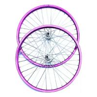 Par Rodas Aro 20 Alumínio Raio Fino Cor Violeta - 1