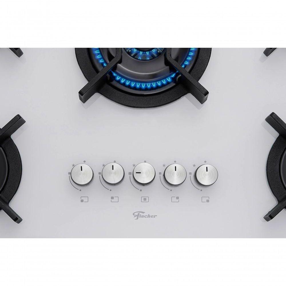 Fogão Cooktop Fischer 5 Bocas Tripla Chama Infinity Branco 26298-62470 Bivolt - 4